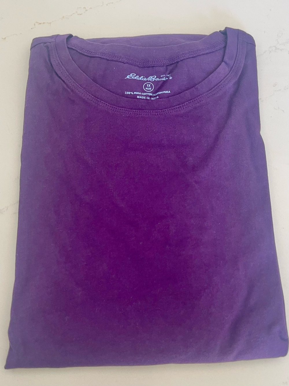 Eddie Bauer Purple BlackBerry Long Sleeve Crewneck Tee, Women’s 1X